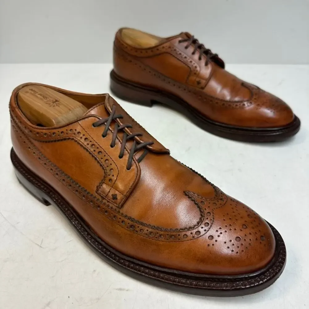 NEW HEELS Grant Stone Longwing Derby Brogue Longwing Chestnut Calf 8.5 D